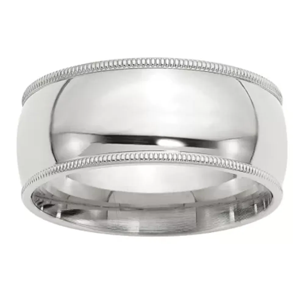 Milgrain Comfort Fit 9M Sterling Silver Wedding Band