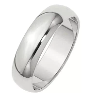 6MM Sterling Silver Wedding Band