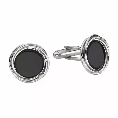 Love Knot Onyx Stone Cuff Links