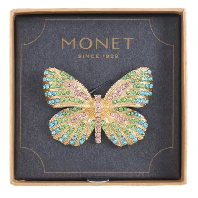 Monet Jewelry Multi Color Crystal Butterfly Pin