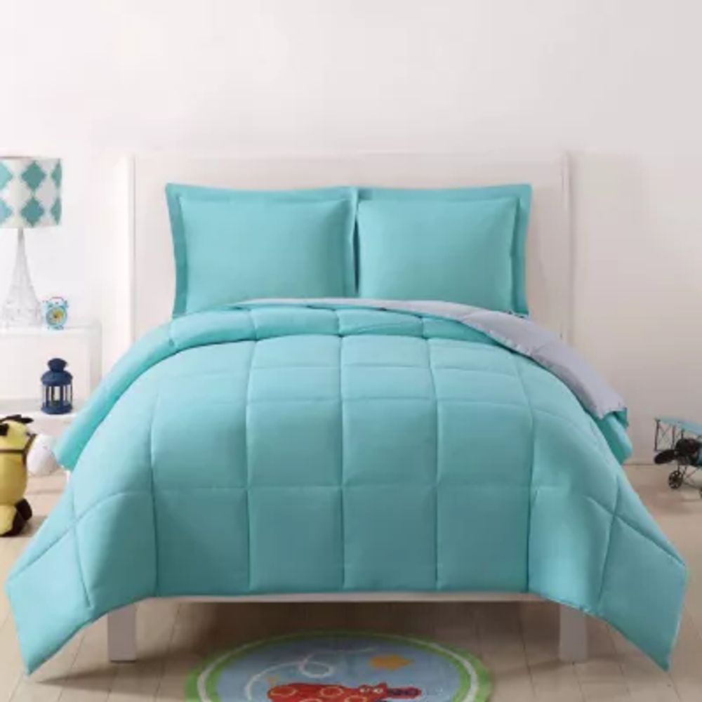 My World Solid Reversible Comforter Set