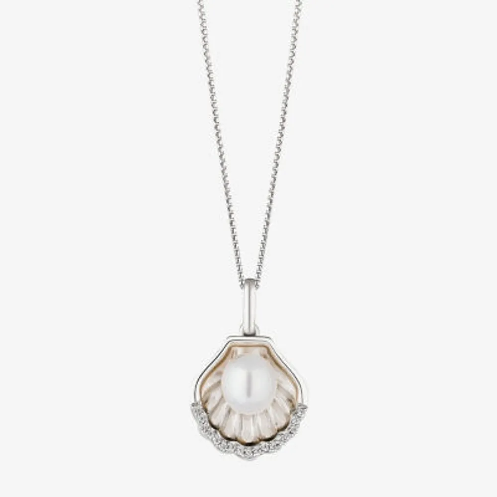 Enchanted Disney Fine Jewelry Womens Diamond Accent White Sterling Silver Pendant Necklaces