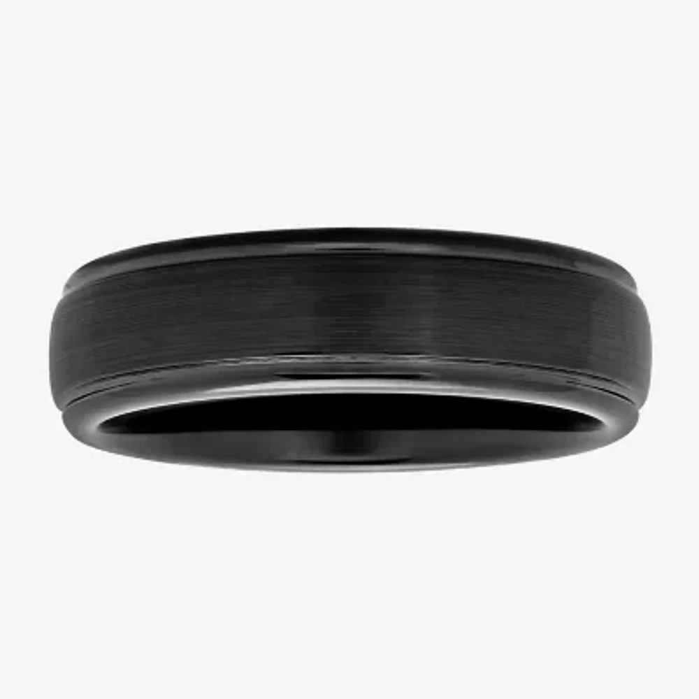 Men's 6mm Black Tungsten Carbide Ring