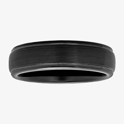 Men's 6mm Black Tungsten Carbide Ring