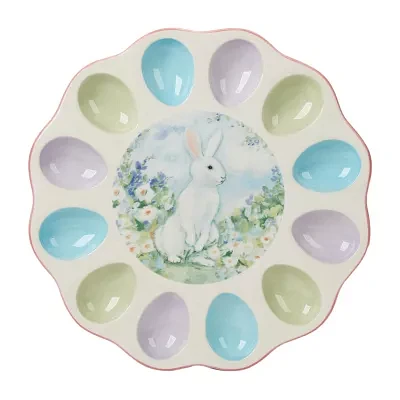 Certified International Easter Morning Earthenware Egg Plate