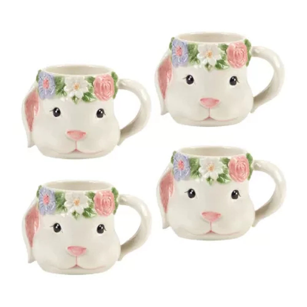 Certified International Easter Morning 4-pc. Animal Coffee Mug