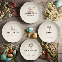 Certified International Easter Words 4-pc. Stoneware Appetizer Plate