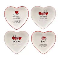 Certified International Valentine's Day 4-pc. Stoneware Appetizer Plate