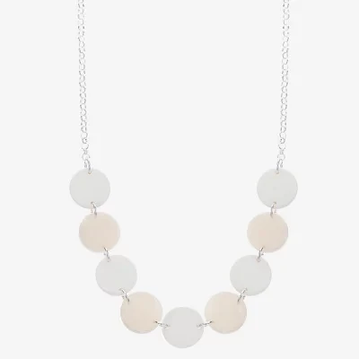 Liz Claiborne Silver Tone Womens 17 Inch Collar Necklace