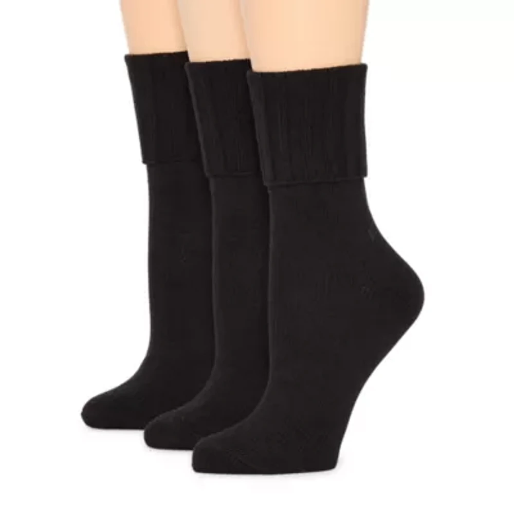 Mixit Everyday Essential Rib 3 Pair Turncuff Socks Womens