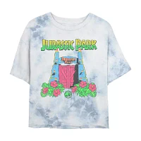 Juniors Jurassic Park Cropped Tee Womens Crew Neck Short Sleeve Graphic T-Shirt