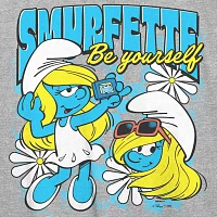 Juniors Smurfette Be Yourself Tee Womens Crew Neck Short Sleeve Smurfs Graphic T-Shirt