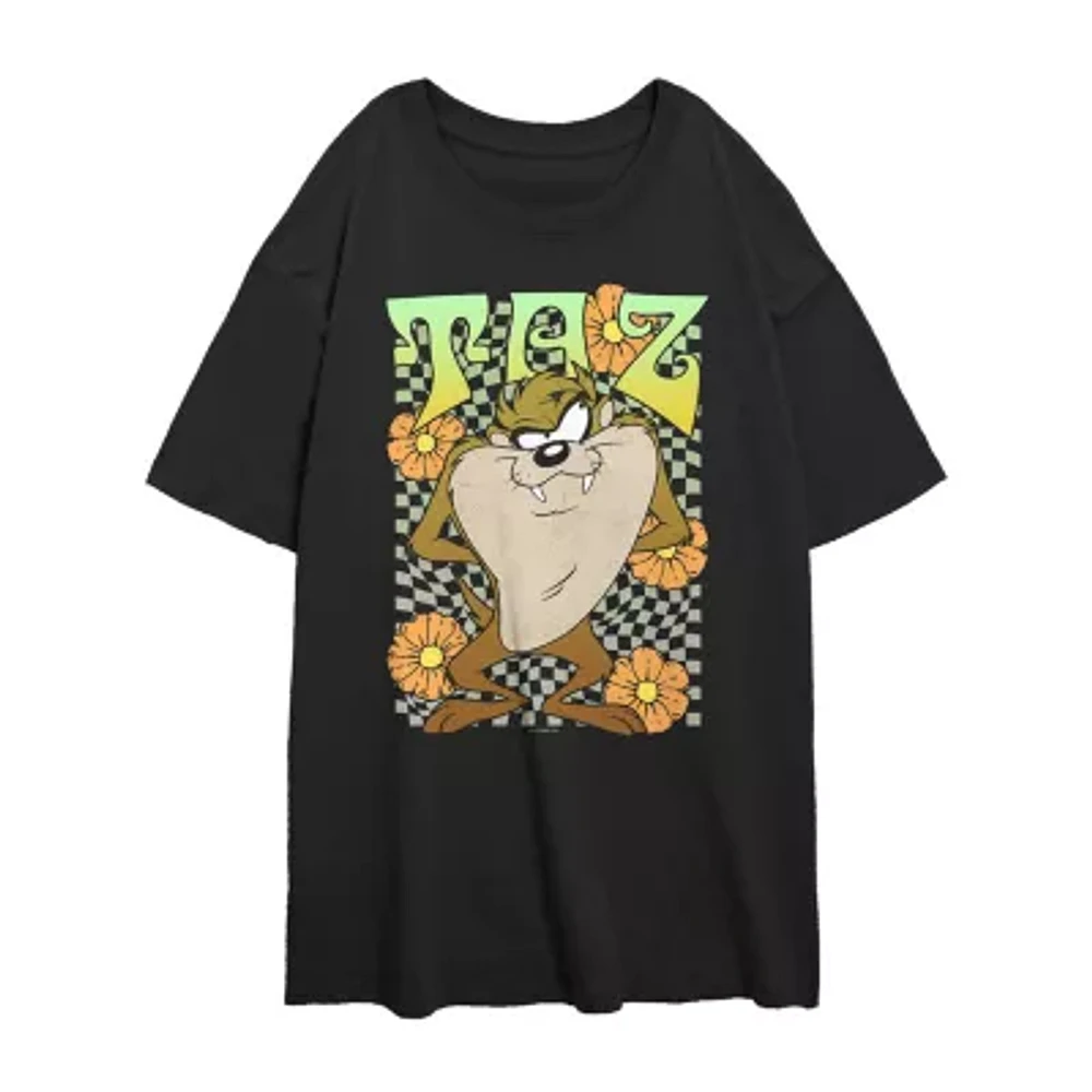 Juniors Looney Tunes Taz Tee Womens Crew Neck Short Sleeve Graphic T-Shirt