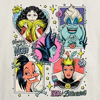 Juniors Disney Villians Evils And Bittersweet Tee Womens Crew Neck Short Sleeve Graphic T-Shirt