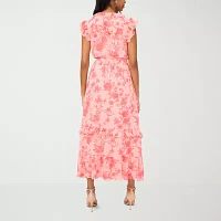 Sam And Jess Womens Short Sleeve Floral Maxi Dress