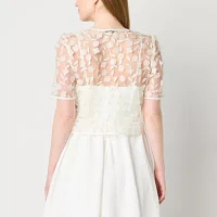 Maya Brooke Womens Short Sleeve Shrug