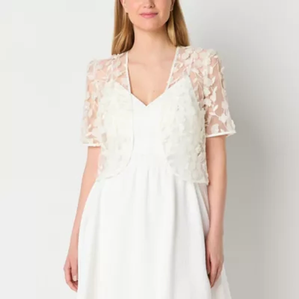 Maya Brooke Womens Short Sleeve Shrug