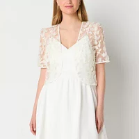 Maya Brooke Womens Short Sleeve Shrug