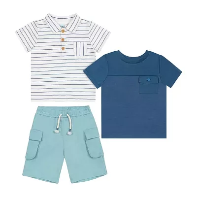 Little Lad Baby Boys 3-pc. Short Set