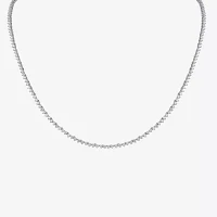 F / Si1) Womens CT. T.W. Lab Grown White Diamond 10K White Gold Tennis Necklaces