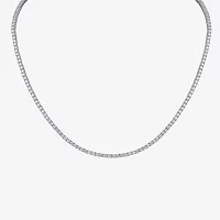 (F / Si1) Womens 5 1/2 CT. T.W. Lab Grown White Diamond 10K White Gold Tennis Necklaces