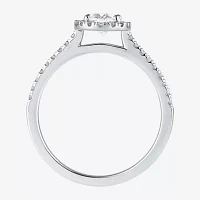 G / I1) Womens /2 CT. T.W. Lab Grown White Diamond 10K Gold Oval Halo Engagement Ring