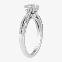 G / I1) Womens CT. T.W. Lab Grown White Diamond 14K Gold Round Engagement Ring