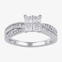 G / I1) Womens 1 CT. T.W. Lab Grown White Diamond 10K Gold Engagement Ring