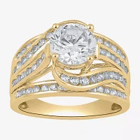 (G / I1) Womens 1 1/2 CT. T.W. Lab Grown White Diamond 10K Gold Round Engagement Ring