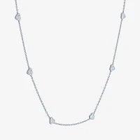 Yes Please! (G-H / I1-I2) Womens Diamond Accent Lab Grown White Diamond Accent Sterling Silver Heart Pendant Necklace