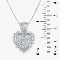 (G-H / I1-I2) Womens 5/8 CT. T.W. Lab Grown White Diamond Sterling Silver Heart Pendant Necklace
