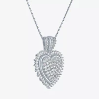 (G-H / I1-I2) Womens 5/8 CT. T.W. Lab Grown White Diamond Sterling Silver Heart Pendant Necklace