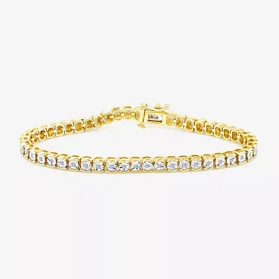 (I2,I) 1/4 CT. T.W. Lab Grown White Diamond 14K Gold Over Silver 8 Inch Tennis Bracelet
