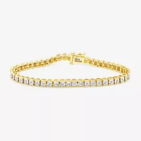 (I2,I) 1/4 CT. T.W. Lab Grown White Diamond 14K Gold Over Silver 8 Inch Tennis Bracelet