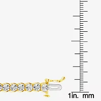 (I2,I) 1/4 CT. T.W. Lab Grown White Diamond 14K Gold Over Silver 8 Inch Tennis Bracelet