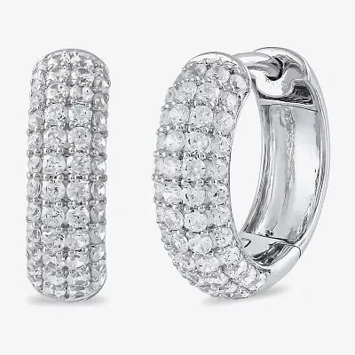 1 CT. T.W. Lab Grown White Diamond Sterling Silver 15.1mm Hoop Earrings