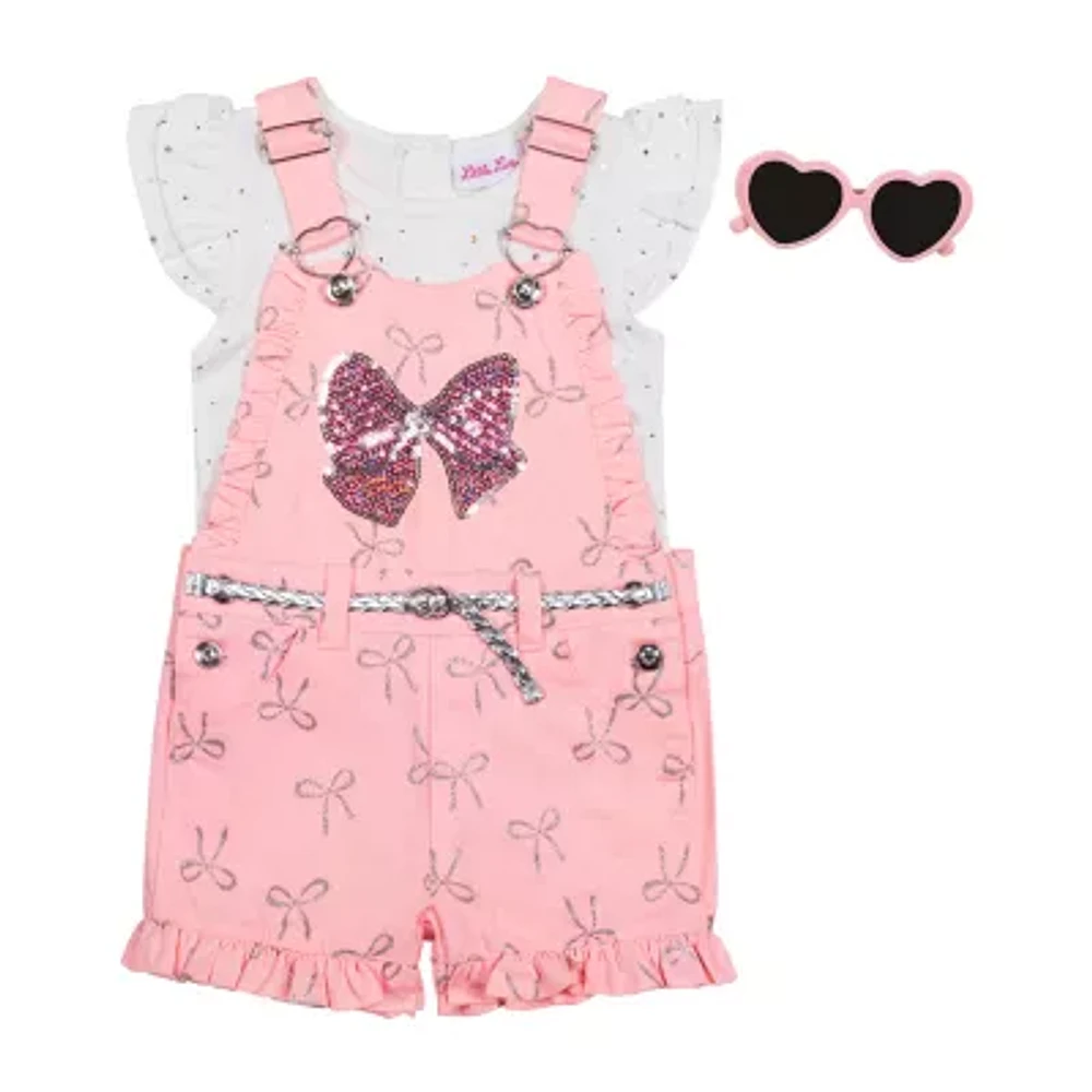 Little Lass Toddler Girls 3-pc. Shortall Set