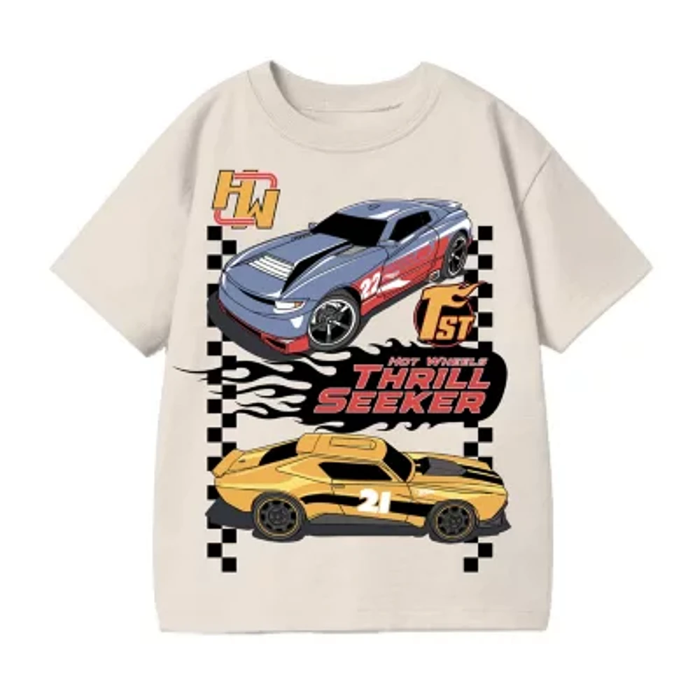 Toddler Boys Crew Neck Short Sleeve Hot Wheels Graphic T-Shirt