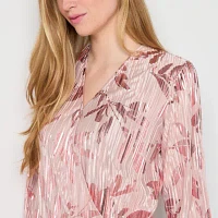 52seven Womens V Neck Long Sleeve Blouse