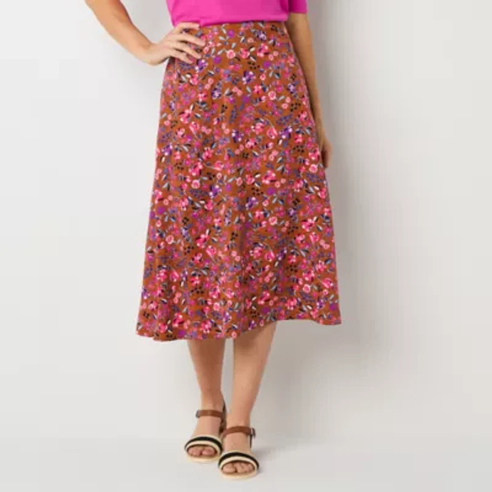 St. John's Bay Womens Midi A-Line Skirt