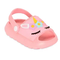 Okie Dokie Unicorn Toddler Girls Slide Sandals