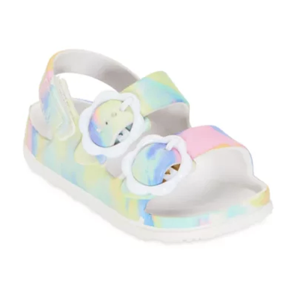 Okie Dokie Tie Dye Toddler Girls Slide Sandals