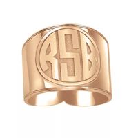 Personalized Circle Block Monogram Ring