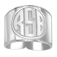 Personalized Circle Block Monogram Ring
