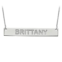 Personalized 7x51mm Block Name Bar Necklace