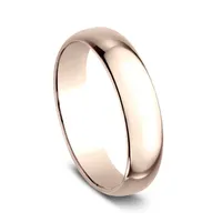 Mens 5mm 14K Rose Gold Wedding Band