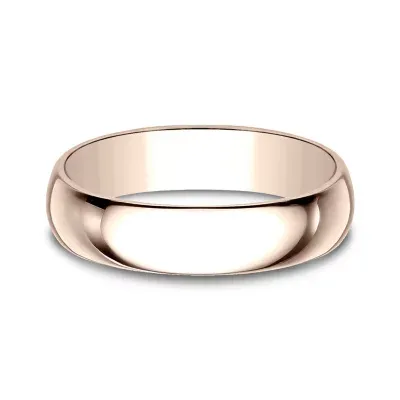 Mens 5mm 14K Rose Gold Wedding Band