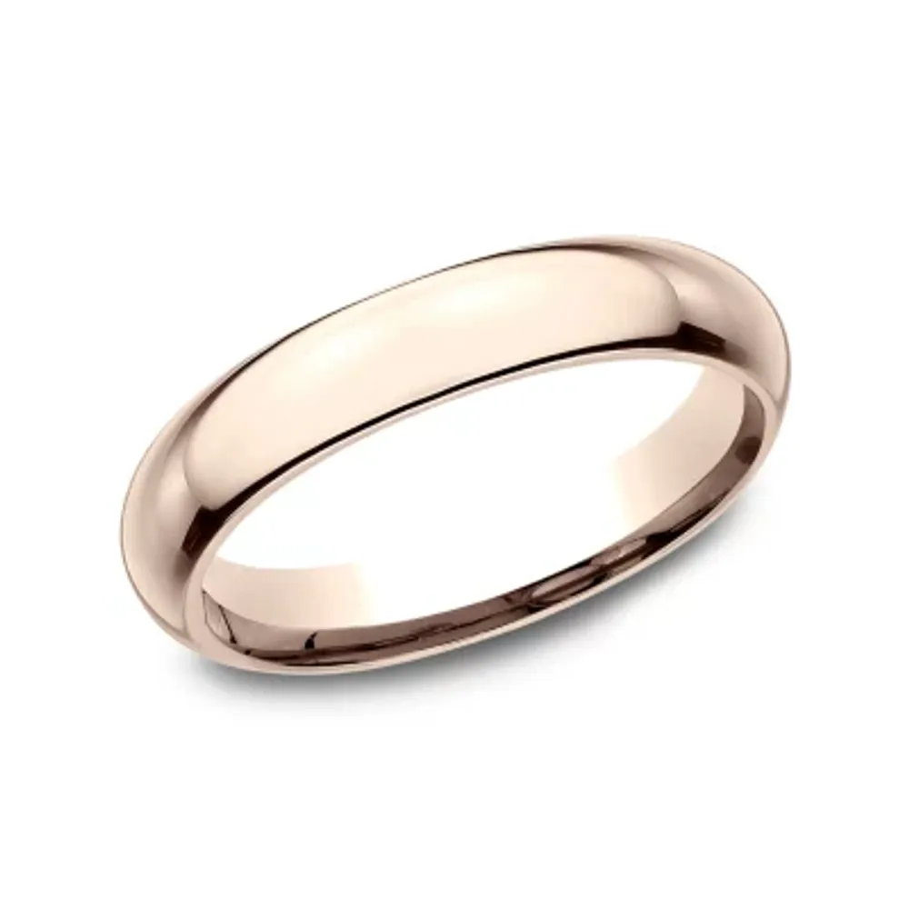 Womens 14K Rose Gold 4MM High Dome Comfort-Fit Wedding Band