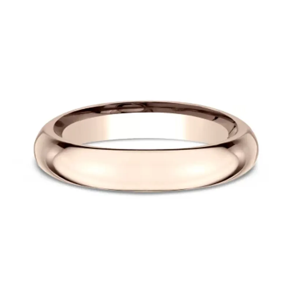 Womens 14K Rose Gold 4MM High Dome Comfort-Fit Wedding Band