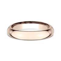 Womens 14K Rose Gold 4MM High Dome Comfort-Fit Wedding Band